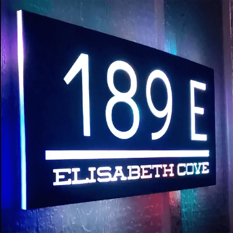 Custom LED Lighted Address Plaques – Laser-Cut, RGB Illuminated & Weatherproof Designs | BacklitLEDSign - BacklitLEDsign