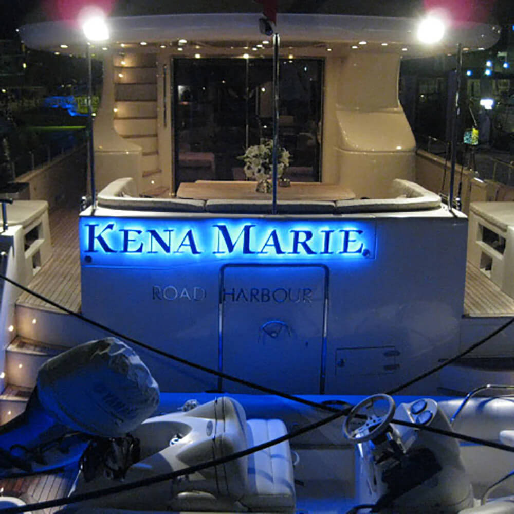 Yacht lettering ship name marine sign