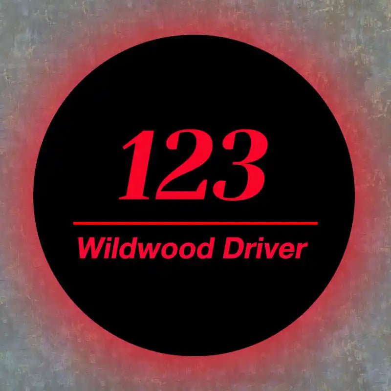Custom Round Illuminated House Number Sign – Waterproof LED, Wall - Mounted, Easy - to - Read Address - BacklitLEDsign