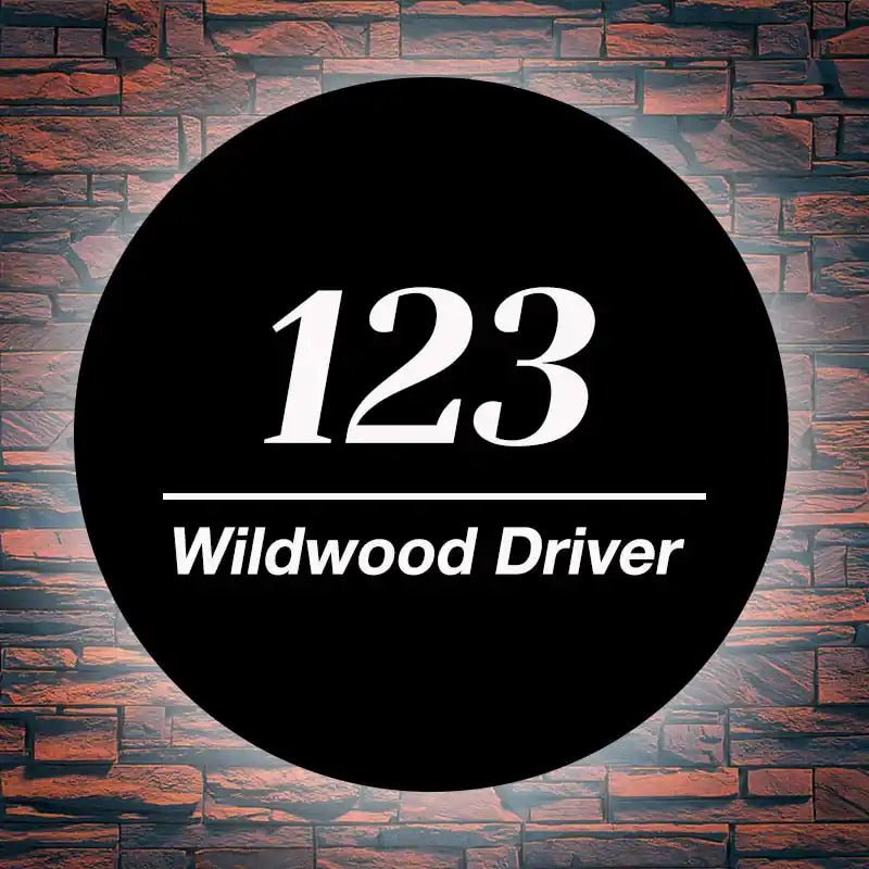 Custom Round Illuminated House Number Sign – Waterproof LED, Wall - Mounted, Easy - to - Read Address - BacklitLEDsign