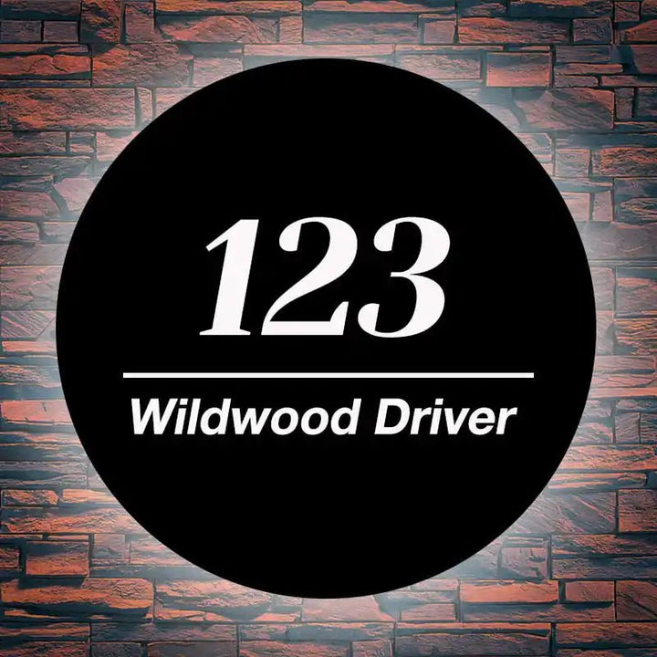 Custom Round Illuminated House Number Sign – Waterproof LED, Wall - Mounted, Easy - to - Read Address - BacklitLEDsign