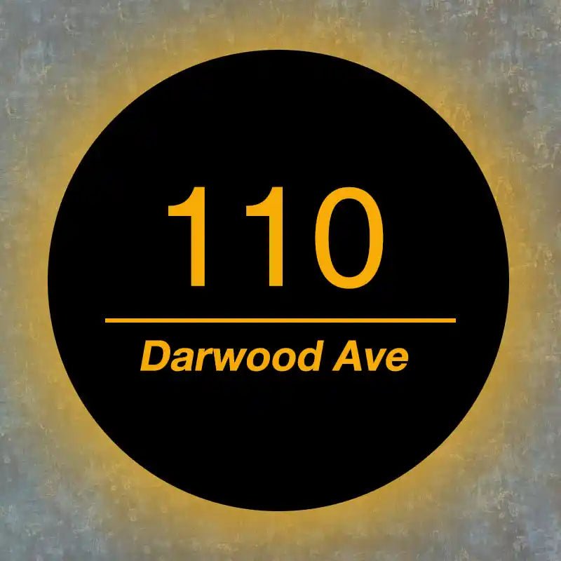 Custom Round Illuminated House Number Sign – Waterproof LED, Wall - Mounted, Easy - to - Read Address - BacklitLEDsign