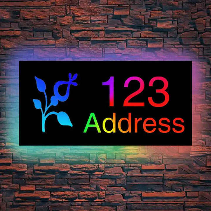 Customized Address Sign House Number Plaque Personalized LED Light Plaque Modern Door Plates Metal & Acrylic House Number Sign - BacklitLEDsign