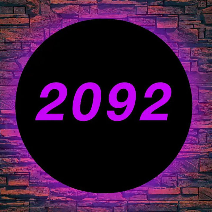Elegant Round LED Lighted Address Plaque – Glowing House Numbers, Solar - Powered, Rustic or Modern - BacklitLEDsign