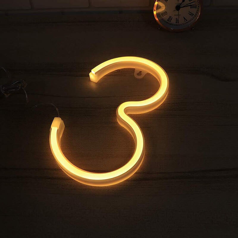 Modern LED Neon Address Sign – Personalized Glowing House Numbers, USB - Powered with Remote - BacklitLEDsign