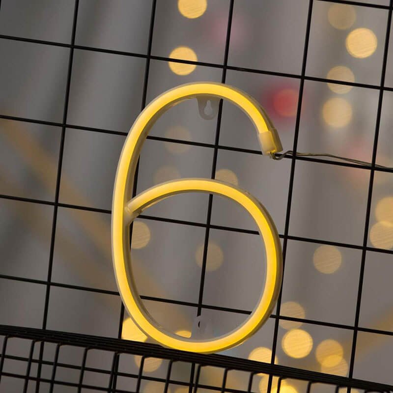 Modern LED Neon Address Sign – Personalized Glowing House Numbers, USB - Powered with Remote - BacklitLEDsign