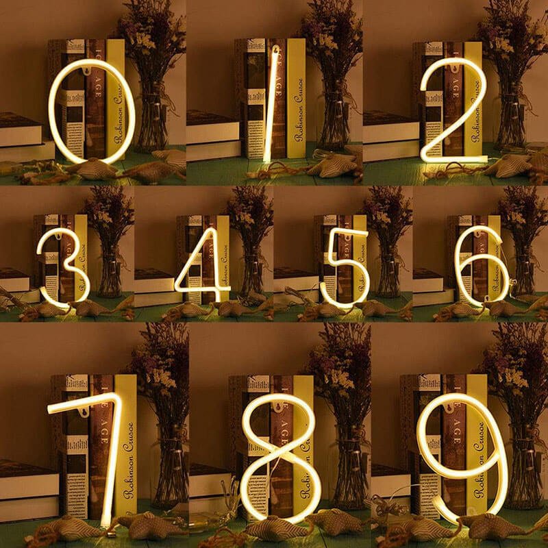 Modern LED Neon Address Sign – Personalized Glowing House Numbers, USB - Powered with Remote - BacklitLEDsign
