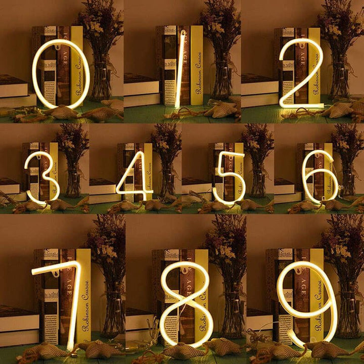 Modern LED Neon Address Sign – Personalized Glowing House Numbers, USB - Powered with Remote - BacklitLEDsign