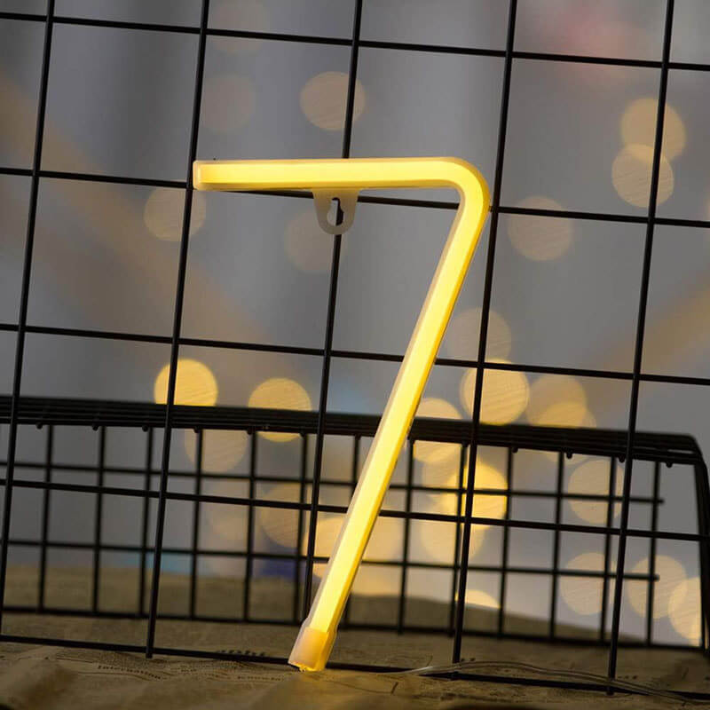 Modern LED Neon Address Sign – Personalized Glowing House Numbers, USB - Powered with Remote - BacklitLEDsign