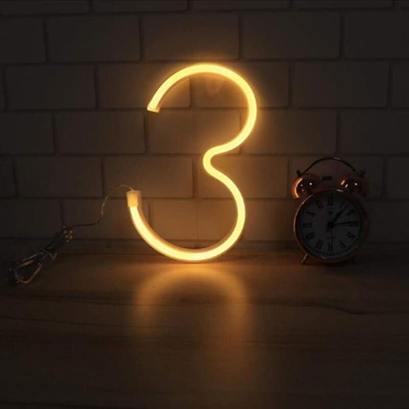 Modern LED Neon Address Sign – Personalized Glowing House Numbers, USB - Powered with Remote - BacklitLEDsign