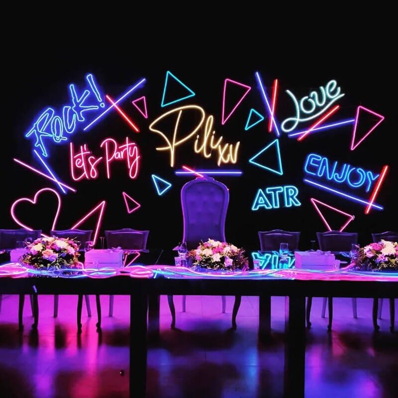 Party Neon Signs Custom Neon Signs USB Let's Party Neon Sign Wall Decor LED Neon Decorative Signs Neon Lights for Parties & Special Occasions - BacklitLEDsign