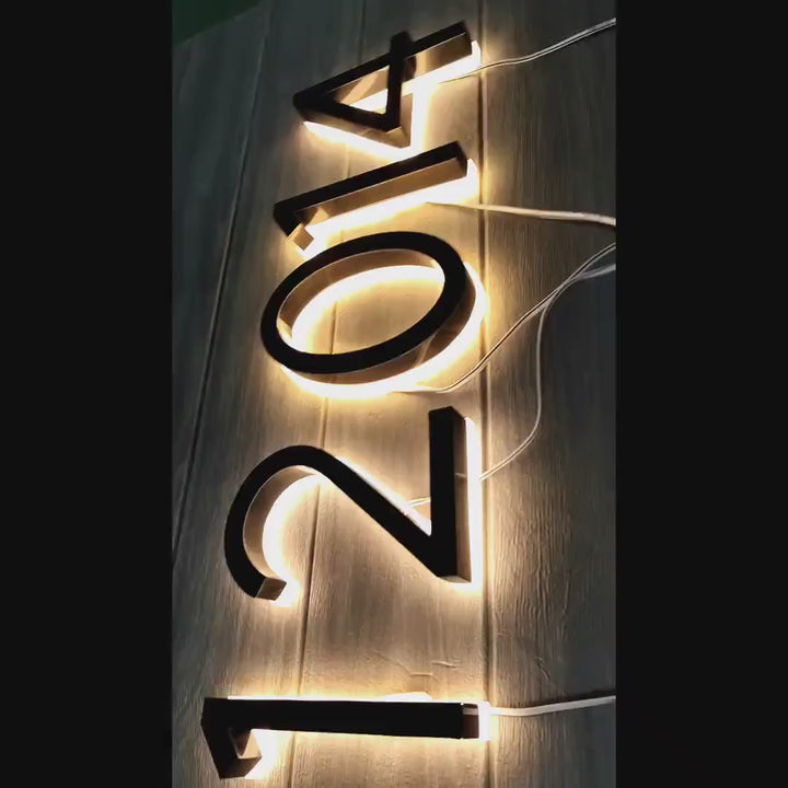 lighted house number sign backlit numbers