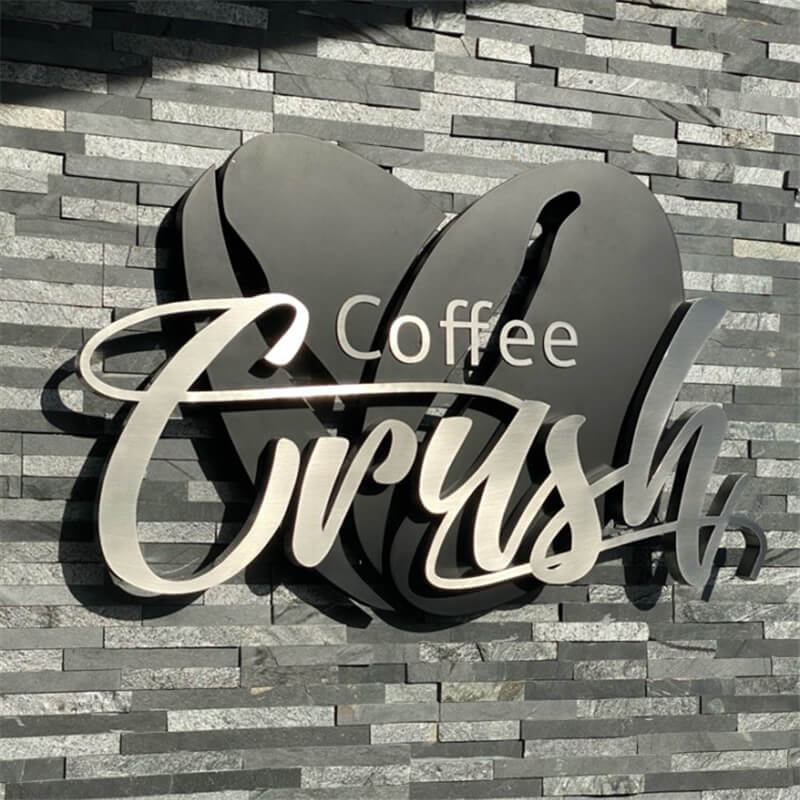 Stainless Steel Business Letters 3D Sign Laser Cutting Commercial Signage Big Metal Letters for Store Corporate Metallic Signage - BacklitLEDsign