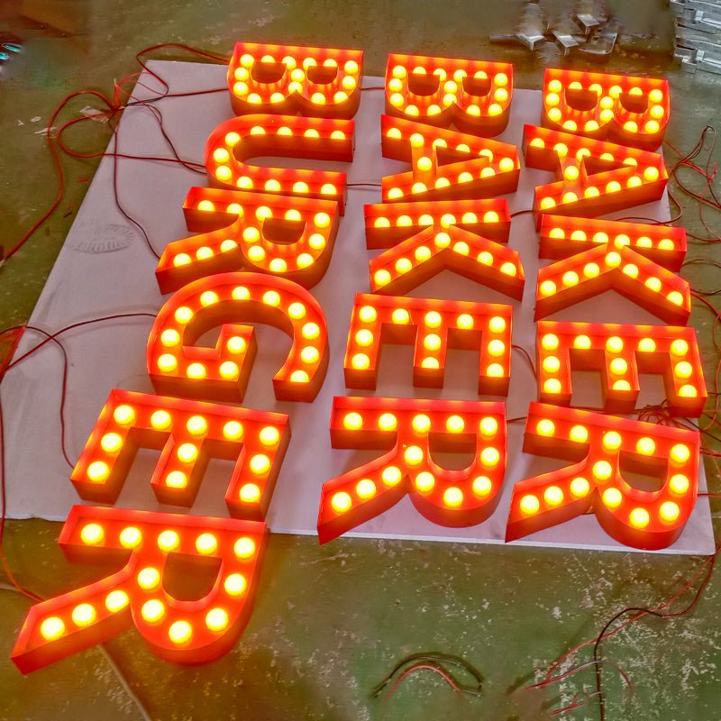 Vintage Marquee Letters with Lights | Romantic Night Decor | DIY Wedding & Event Alphabet Signs | Stylish Home Party Lamps - BacklitLEDsign