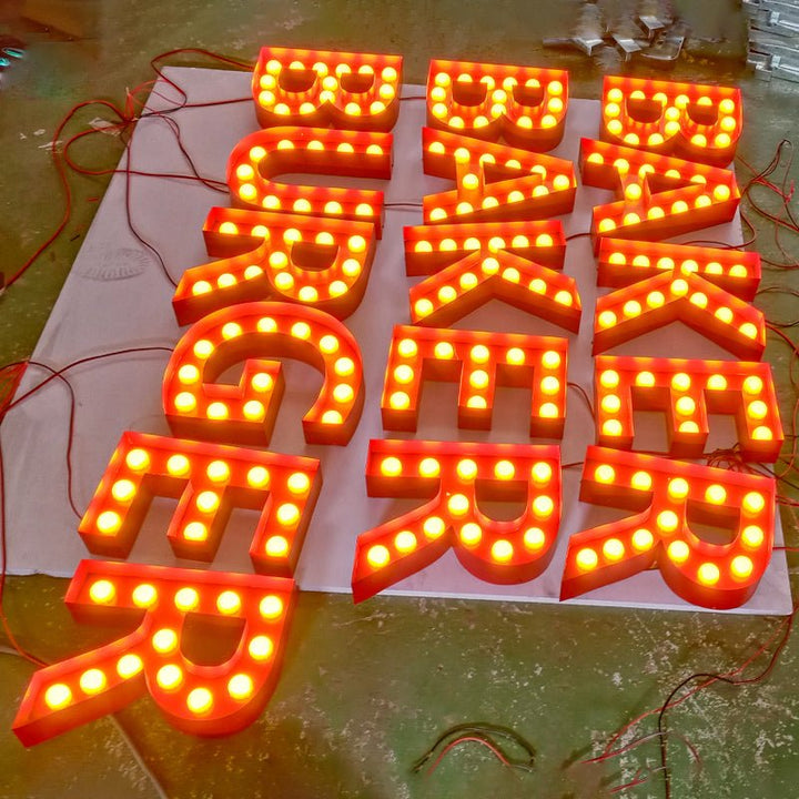 Vintage Marquee Letters with Lights | Romantic Night Decor | DIY Wedding & Event Alphabet Signs | Stylish Home Party Lamps - BacklitLEDsign