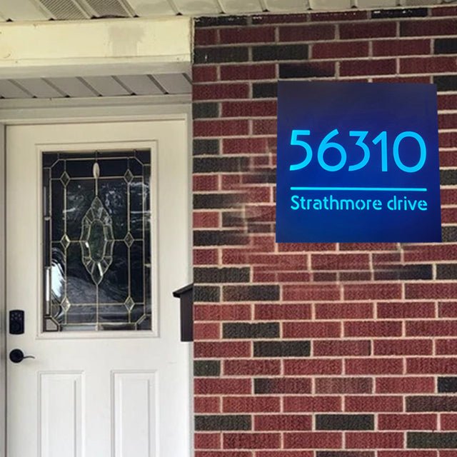solar powered address sign plaque sign