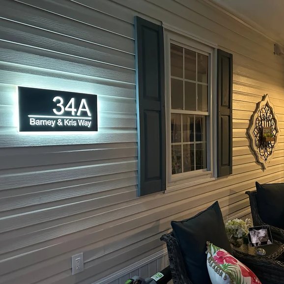 Custom Illuminated Address Numbers Lighted Address Plaque Outdoor Waterproof House Numbers Modern Personalized Maker Mail Box Numbers - BacklitLEDsign