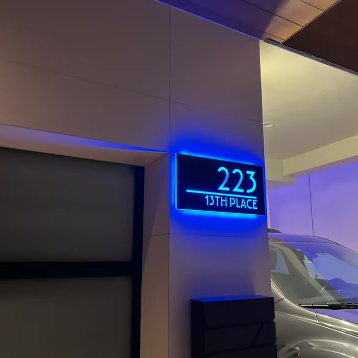 metal numbers address plaque home address numbers lighted