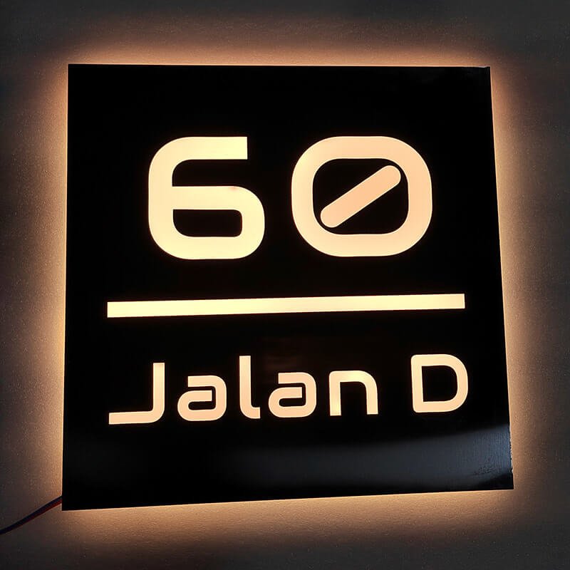 Custom LED House Number Sign Outdoor Stainless Steel Metal Plaque Illuminated Address Plaques Lighted Address Signs - BacklitLEDsign