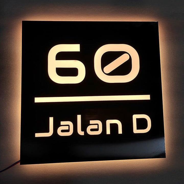 Custom LED House Number Sign Outdoor Stainless Steel Metal Plaque Illuminated Address Plaques Lighted Address Signs - BacklitLEDsign