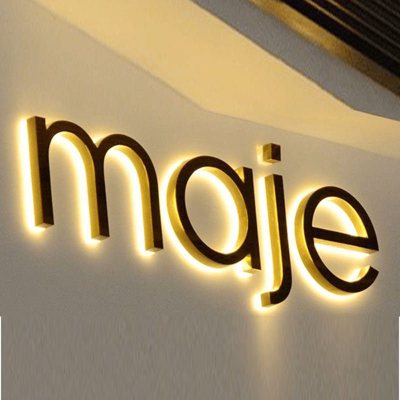 Custom Stainless Steel Logo Sign backlit logo signage backlit letters diy
