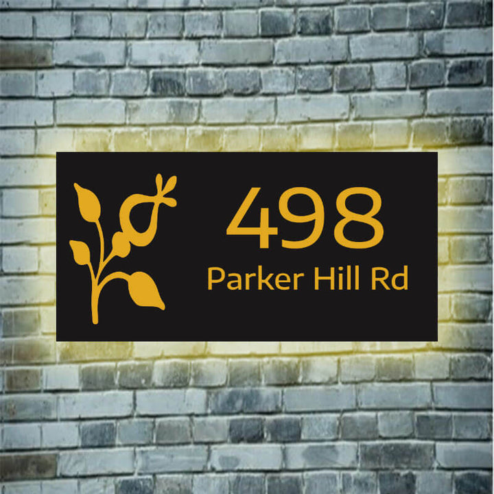 diy backlit sign address plaque led number sign lighted house numbers sign