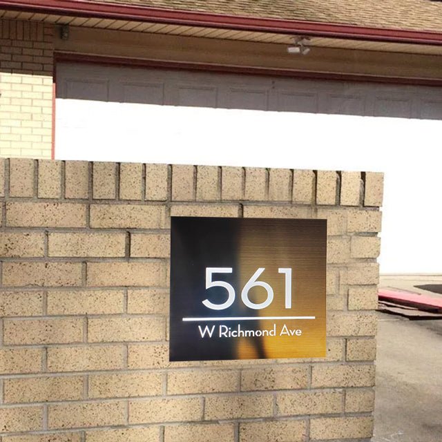Customized Metal House Numbers address Illuminated Square Plaque Custom Outdoor Yard Plaque Personalized Lighting Sign LED Light Plaque - BacklitLEDsign