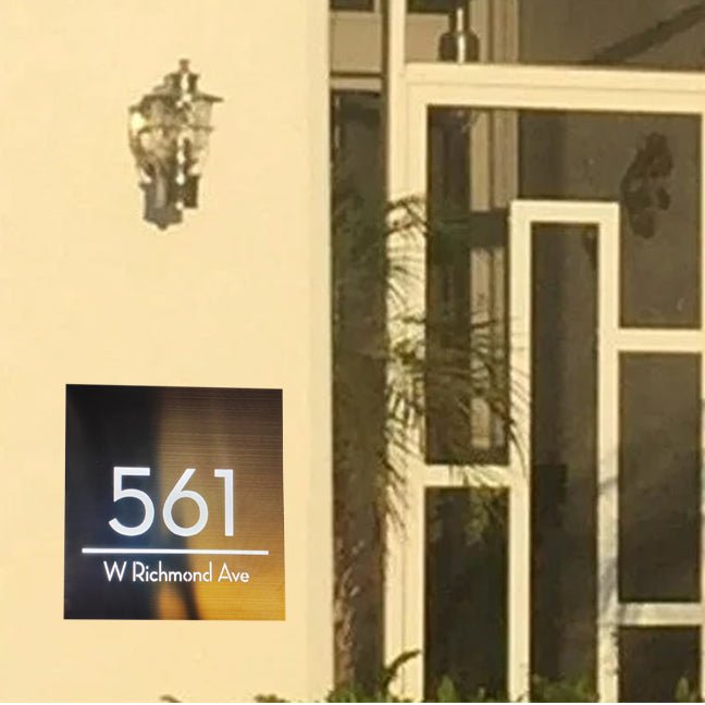 lighted house number sign plaque sign house numbers & signs