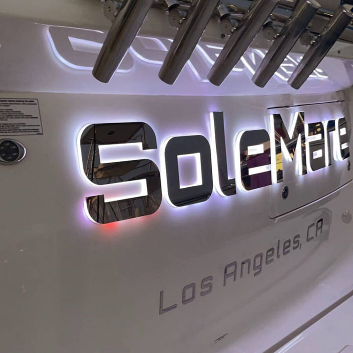 Luxury illuminated boat signs