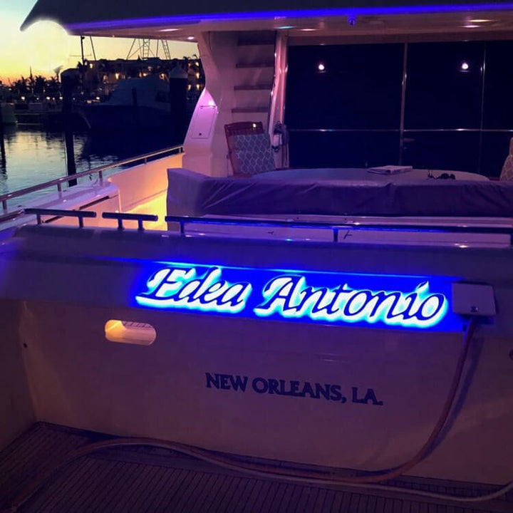Durable marine boat signs