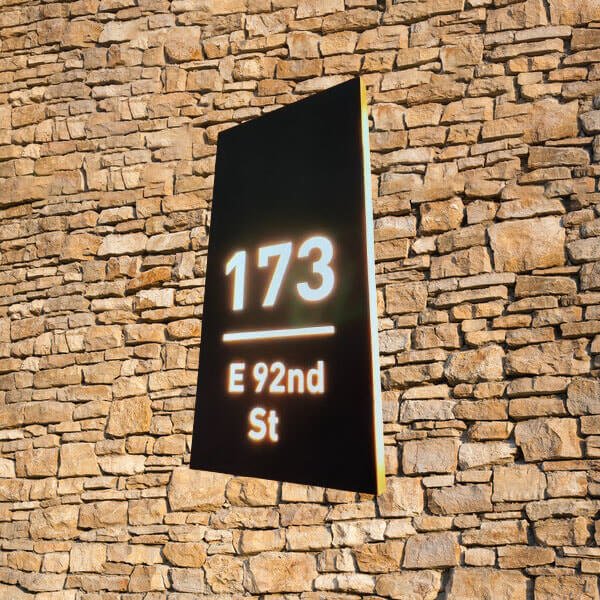 lighted home address numbers house number light box vertical metal house number sign