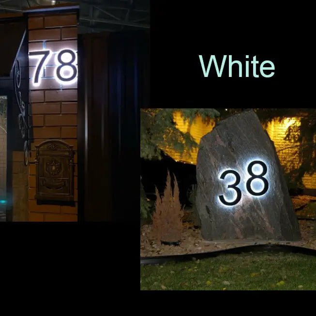 Modern Illuminated House Numbers Light Up House Number Signs Outdoor Lit House Numbers Led Address Solar Backlit House Numbers - BacklitLEDsign