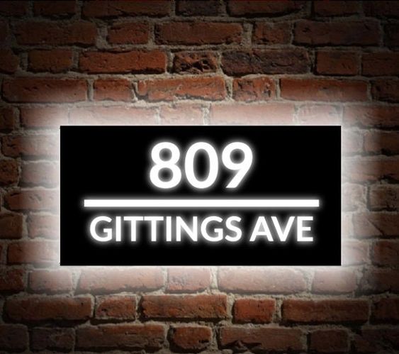 led lighted house numbers address plaque metal address sign