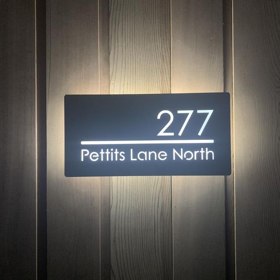 illuminated house sign address plaque metal number signs