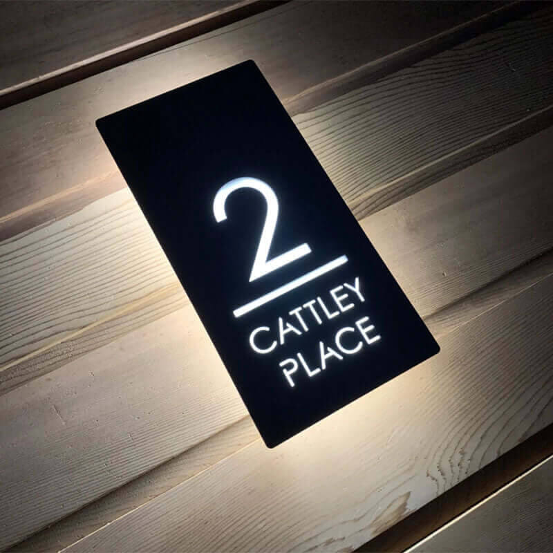 illuminated address signs light up address signs black metal address plaque