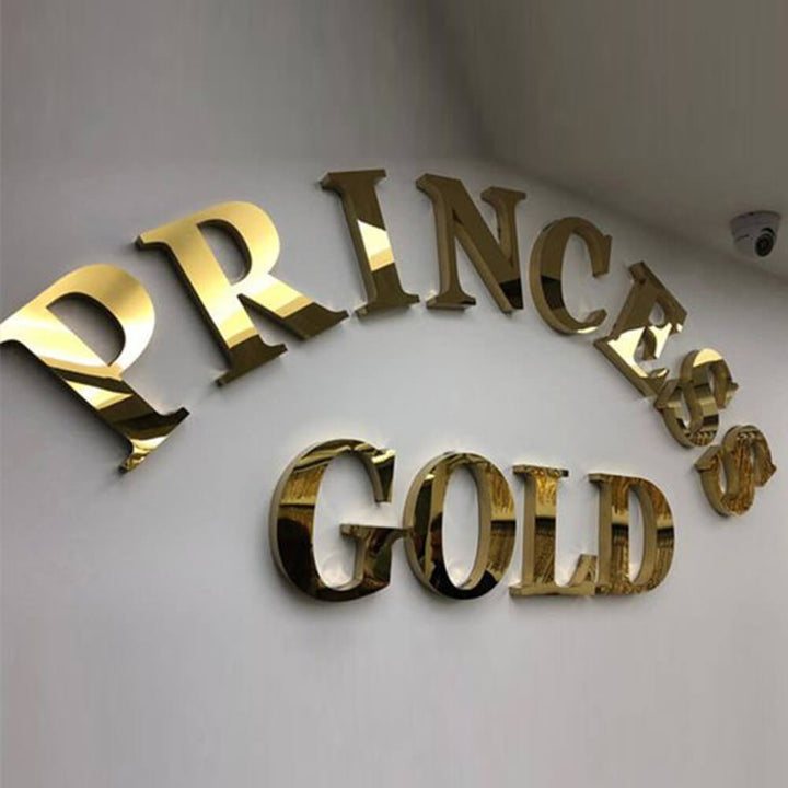 metal letters on wall sign of tin steel signs