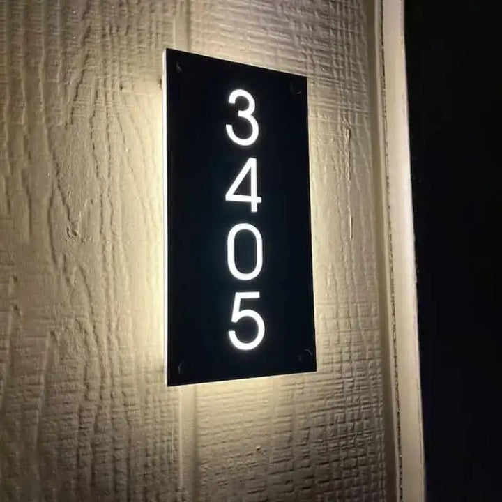 Personalized Reflective Address Plaques Modern House Number Designs Outdoor Signs Laser Engraved Art Custom Signs for Home or Business - BacklitLEDsign