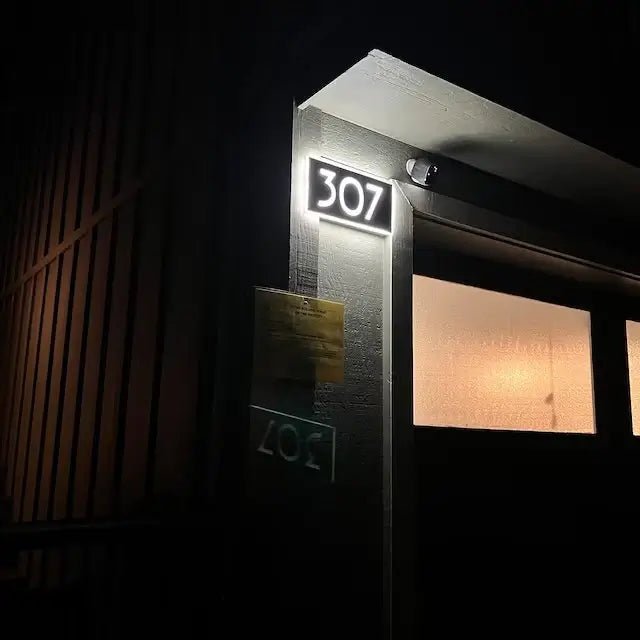 Personalized Reflective Address Plaques Modern House Number Designs Outdoor Signs Laser Engraved Art Custom Signs for Home or Business - BacklitLEDsign
