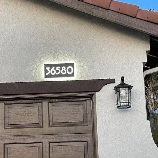 Personalized Reflective Address Plaques Modern House Number Designs Outdoor Signs Laser Engraved Art Custom Signs for Home or Business - BacklitLEDsign