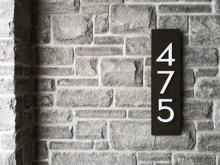 Personalized Reflective Address Plaques Modern House Number Designs Outdoor Signs Laser Engraved Art Custom Signs for Home or Business - BacklitLEDsign