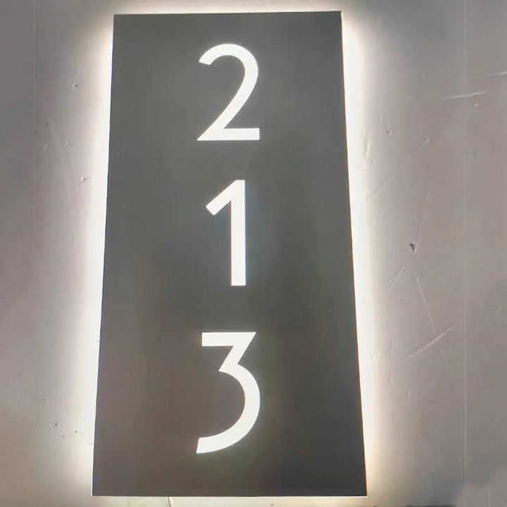 Personalized Reflective Address Plaques Modern House Number Designs Outdoor Signs Laser Engraved Art Custom Signs for Home or Business - BacklitLEDsign