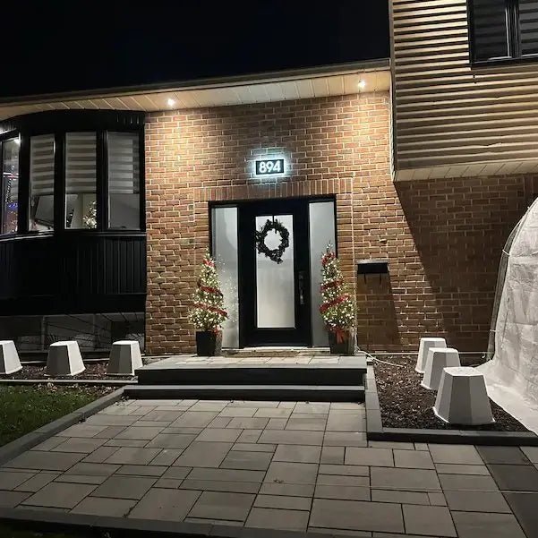 Personalized Reflective Address Plaques Modern House Number Designs Outdoor Signs Laser Engraved Art Custom Signs for Home or Business - BacklitLEDsign