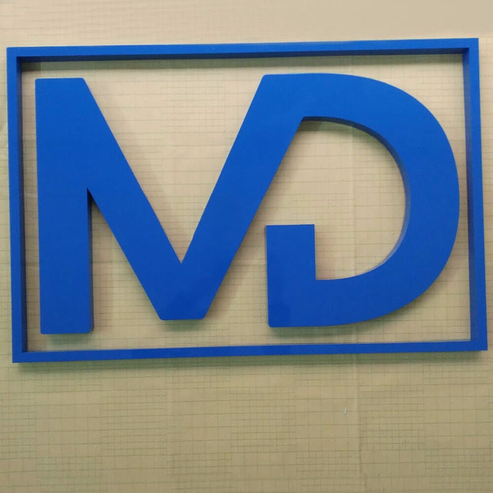 logo cut out of metal metal store sign bronze plaque engraving