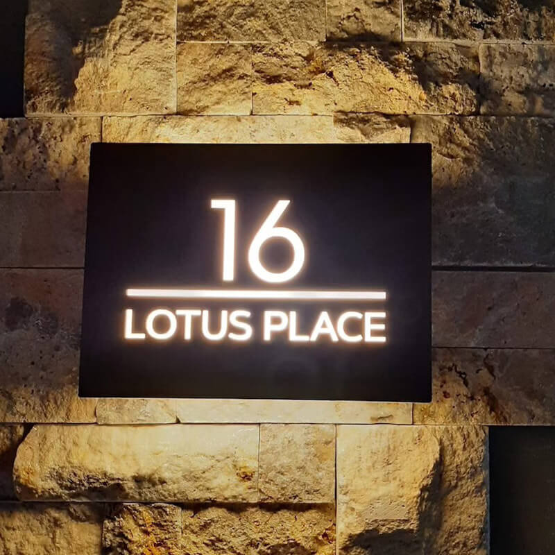 Mailing Address Signs Illuminated Address Signs - Lighted Address Plaques - Metal Plaque ...
