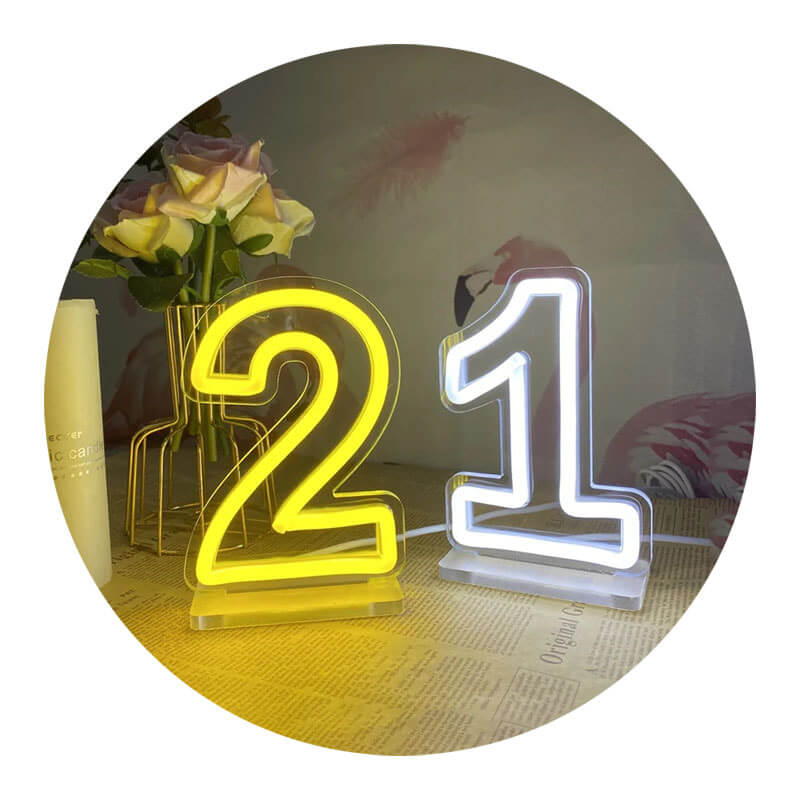 Neon Lit Numbers - BacklitLEDsign