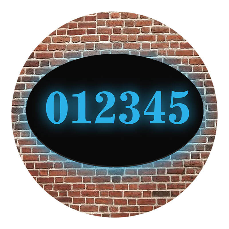 Round Shape Illuminated Address Plaque - BacklitLEDsign