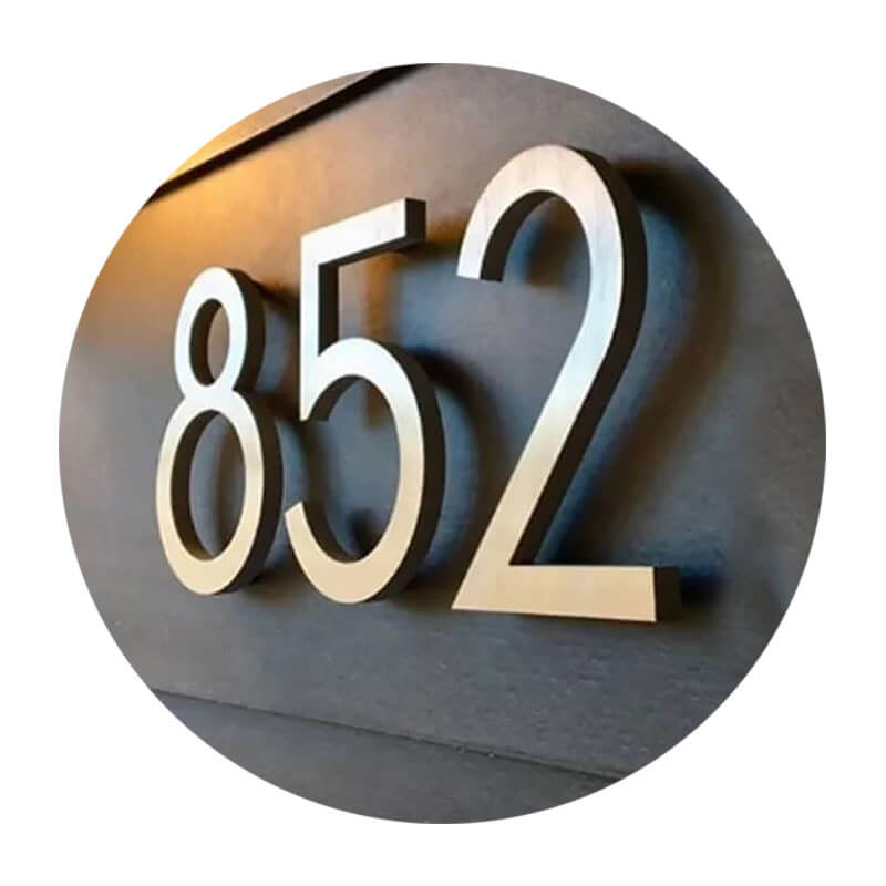 Stainless Steel Metal Numbers - BacklitLEDsign