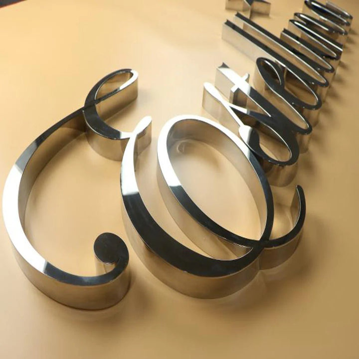 3D Metal Letters Custom Laser Cut 3D Stainless Steel Wall Logo Business Sign non Illuminated Metal Office Signage Large Metal Wall Art - BacklitLEDsign