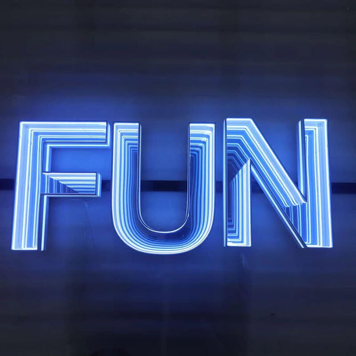 Custom 3D Infinity Mirror LED Light Sign | Personalized Neon Track Channel Letters for Wall Decor & Business Displays - BacklitLEDsign