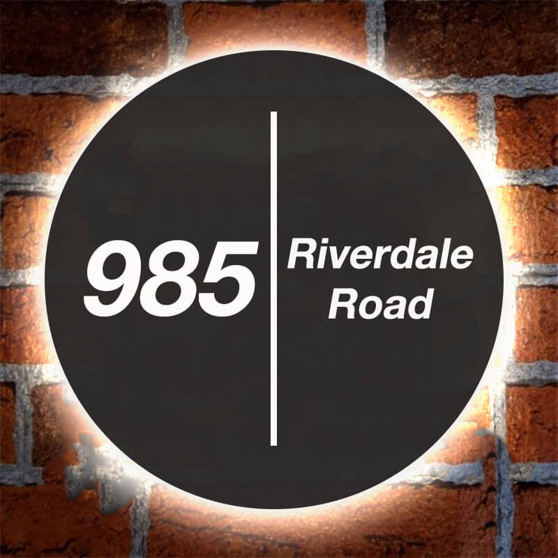 Illuminated Address Signs - Lighted Address Plaques - Metal Plaque ...